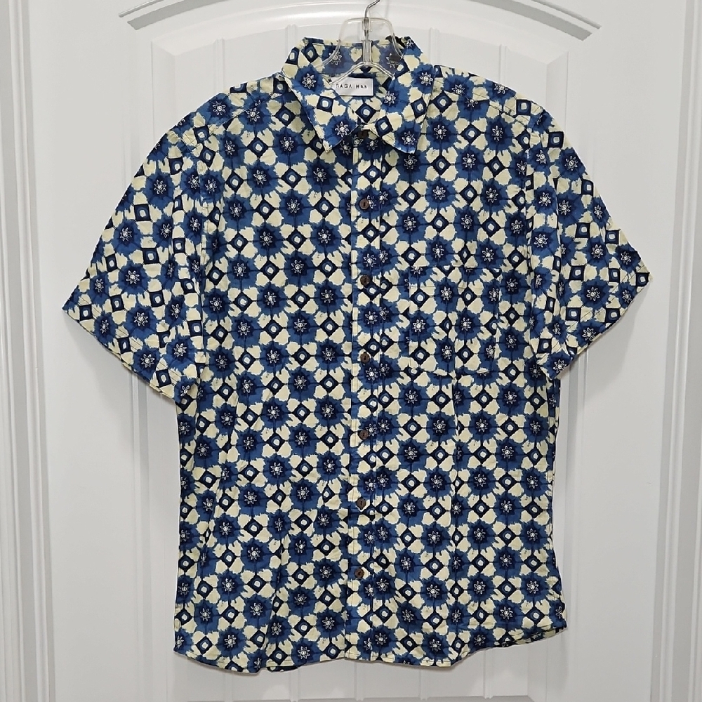 Raga Man Floral Tropical Button Up Shirt